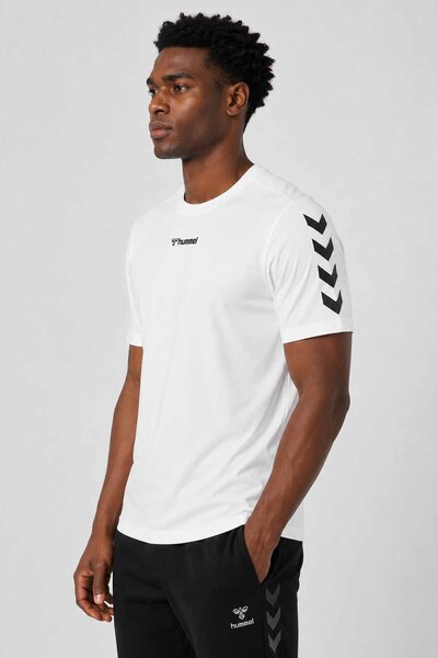 hummel 2'li Paket Erkek Basic Spor Tişört %95 Pamuk %5 Elastan Siyah Beyaz