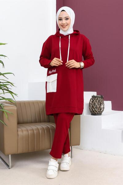 Generic Brand Pocketed Sports Suit Bordo