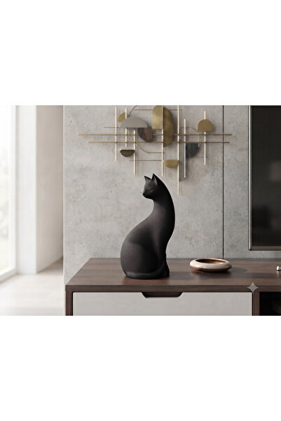 BCİ 3D Modern Minimalist Kedi Heykeli - Dekoratif Salon ve Ofis Biblosu