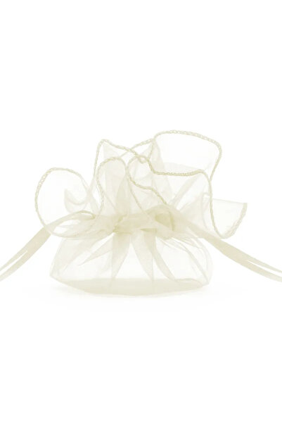 Partydeco Pungă din organza crem 25 cm set 10 WRG6-079-10