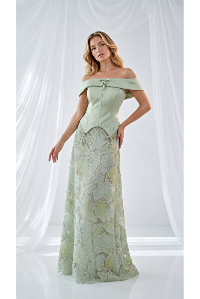 holie dress üç boyutlu çiçek desenli prenses abiye