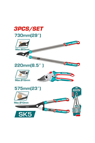 TOTAL طقم مقص اغصان متنوع 3PCS/SET THT1576033 توتال