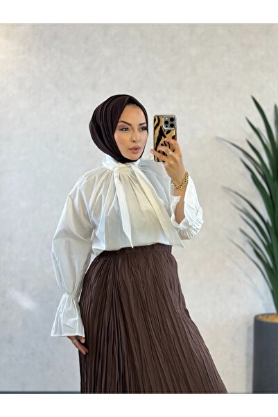 ALANURMODA 1055 bow shirt white