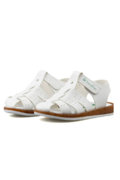 Benetton Patik Sandalet Suni Deri Beyaz