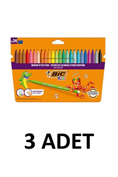 Bic 3 قطع أقلام تلوين فيلفيت كيد كولور 24 لون