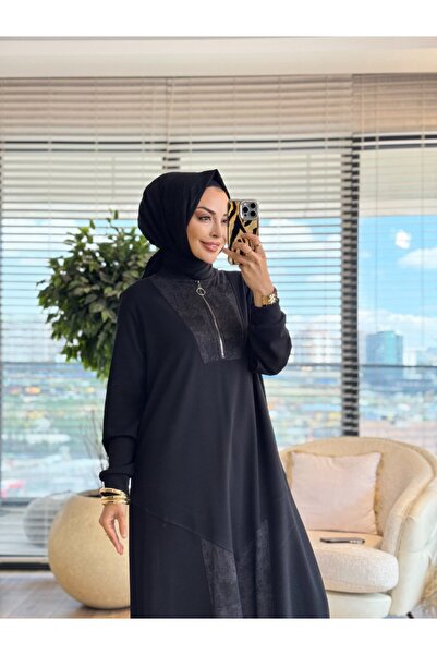 Taşpınar 26234 فستان أوشيهو سوان أسود