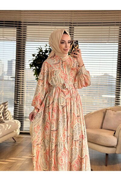 Merwishop MRW1775 فستان مراكش برتقالي