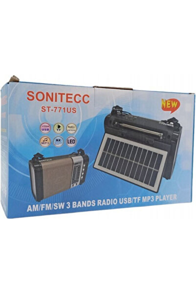 Other ST-771U Ρετρό Επιτραπέζιο Ραδιόφωνο Ηλιακό με Bluetooth και USB Ασημί