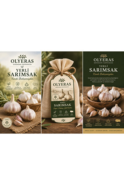 OLYERAS Yerli Sarımsak 1KG – Kendi Üretimimiz Doğal Kurutulmuş