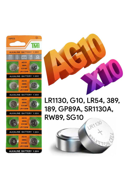 VeeShop Baterie AG10 Blister Baterii AG10 Alcaline tip LR54, LR1130, 189, GP1...