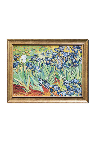 artnova Известна рамкирана ръчно рисувана картина, Ириси в Сен-Реми - 45x35см...