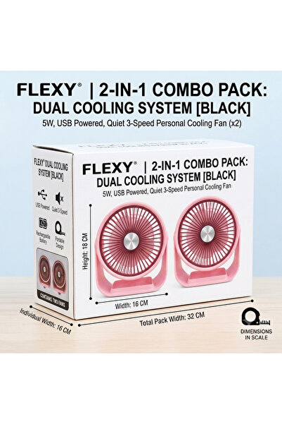 flexy مجموعة مراوح مكتبية صغيرة محمولة قابلة لإعادة الشحن 2 في 1، مراوح تبريد...