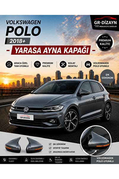 GR-Dizayn VOLKSWAGEN POLO 2018+ ARACA ÖZEL BOYALI YARASA AYNA KAPAĞI A+ (İYON...