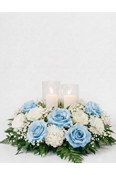 PAKETA Artificial White Pink Rose and Carnation Table Centerpiece Flower Arra...