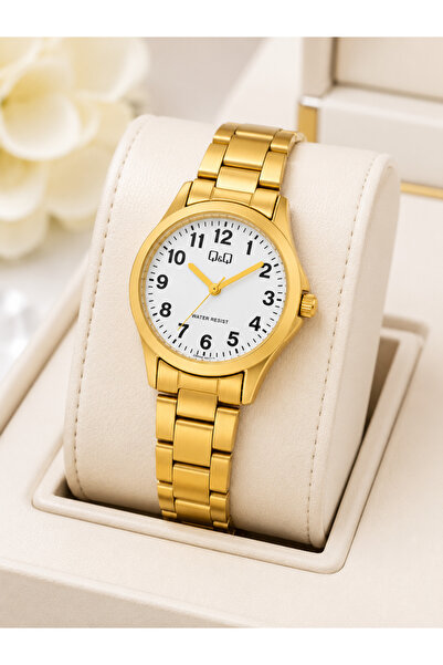 Q&Q Women's Wristwatch Gold Color Casual and Stylish Combination Gift Boxed