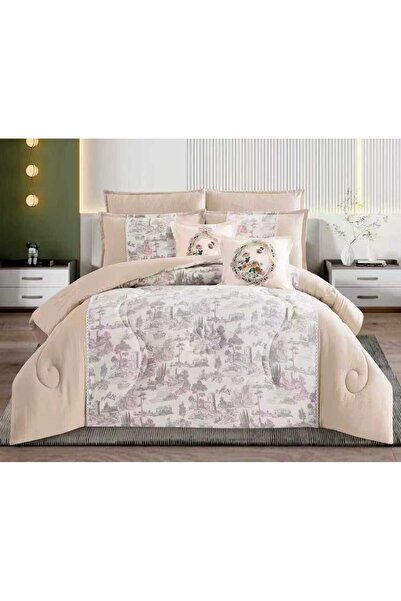 BIET ALMAFROSHAT New 8-Piece Quilted Flannel Sheet Set with Quilt Cover