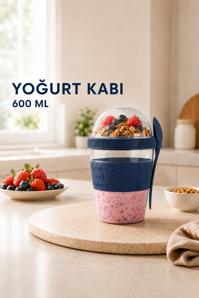 Sariva Home 600 ml Muesli Container Yogurt Storage Container Granola Containe...