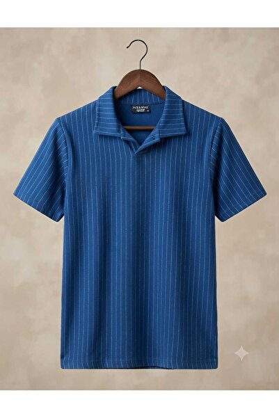 ALİ.COM TRICOU SEZONIER BĂRBAȚI DIN ȚESĂTURĂ CREP CU DUNGURI