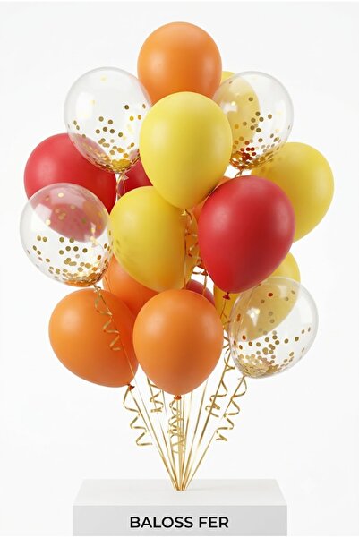 baloss fer Jungle Safari Birthday Balloon Set 20-Piece Orange Yellow Red Gold...