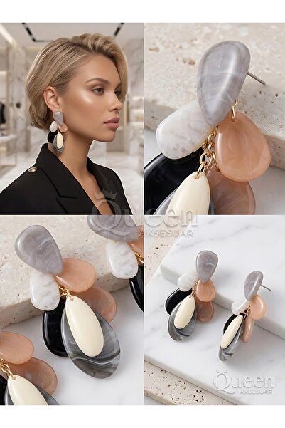 QUEEN AKSESUAR Luxury Design Natural Stone Bone Pendant Pendant Geometric Mod...