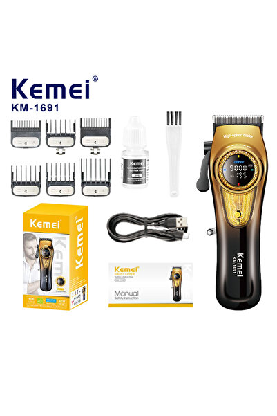 Kemei Masina de Tuns Profesionala KM-1691, Motor 9000 RPM, 10W, Acumulator 45...