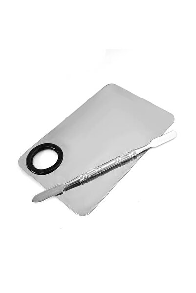 Grovie Paslanmaz Çelik Tırnak Renk Karıştırma Paleti ve Spatula Seti | Jel, O...