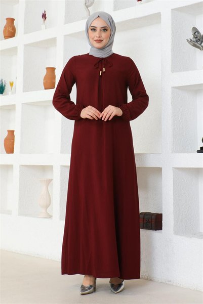 Mestore A Pile Viscose Dress Bordo
