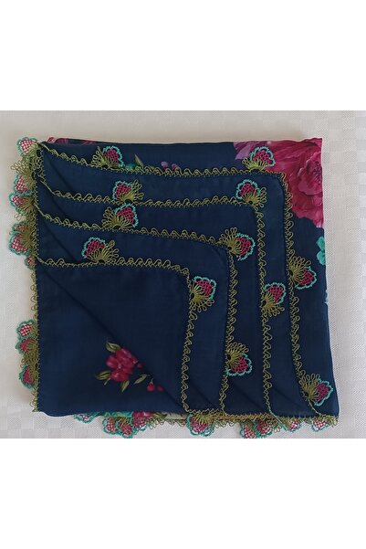 Berivan El Emeği El İşi Hediyelik Çeyizlik Lacivert Desenli İğne Oyalı Yazma ...