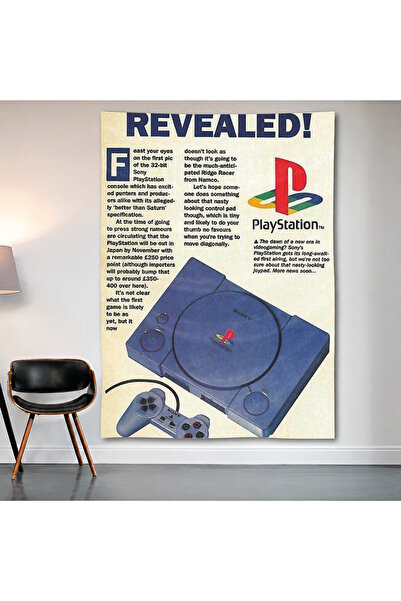 Geek Cultcha Playstation Console Blueprint Wall Covering Wall Tapestry First ...