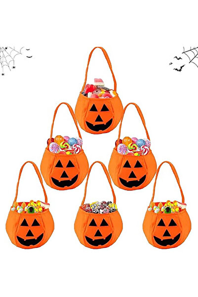 TAPIT Pumpkin Candy Bags Orange for Kids 2-Pack Trick or Treat Reusable Non-W...