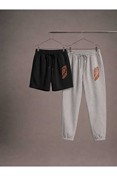 CLOTHES33 Sweatpants Shorts 2-Piece Combination Thin Summer Sweat-Absorbing W...