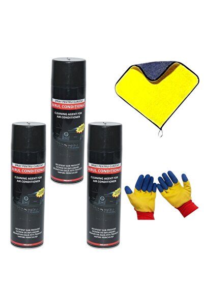 Universal Set 3 Spray curatare aparate aer conditionat,500 ml/Laveta microfib...