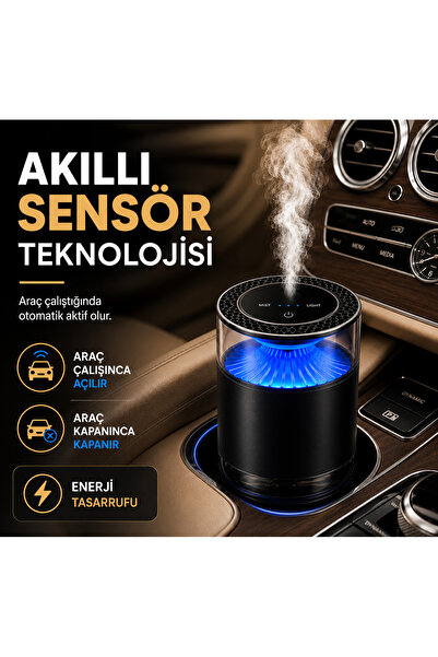 instatech Araç İçi Difüzörü Akıllı Oto Koku Makinası Nono Mist 7 Renk LED Yed...