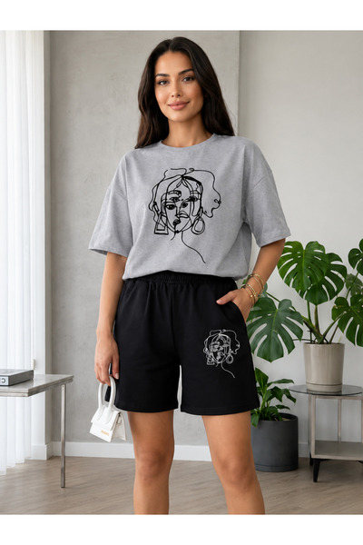 CLOTHES33 T-Shirt Shorts 2-Piece Combination Thin, Sweat-Absorbing Summer Wom...