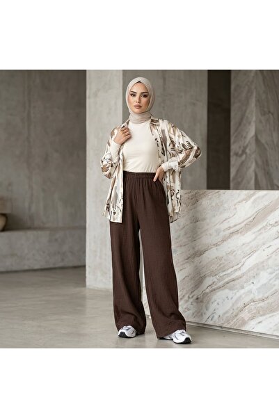 Naknaku Wide Leg Pants - Brown