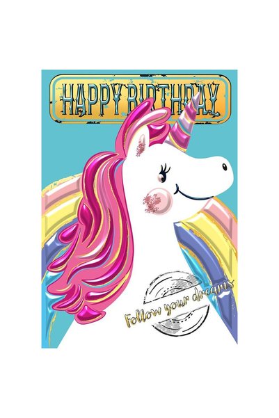HENRY Felicitare aniversara unicorn multicolor 15x21cm