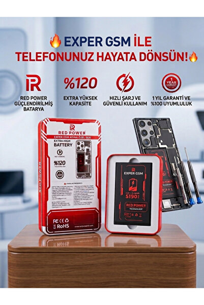 RedPower iPhone XS Max Uyumlu Güçlendirilmiş Batarya Pil