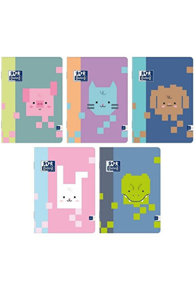 Oxford Caiet A4 Zoo Blocks, 32 file, liniat, multicolor, set 10 bucati