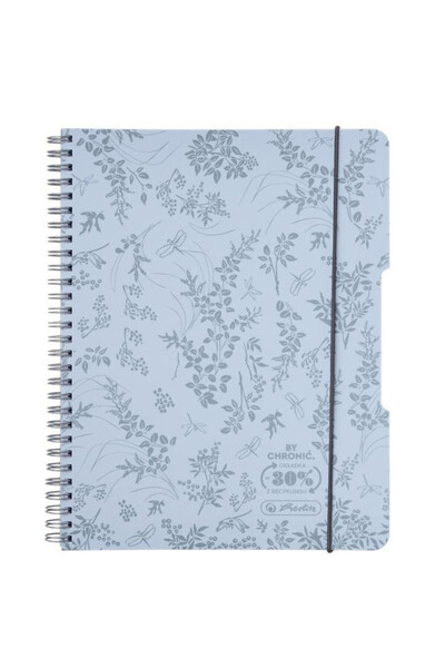 Herlitz Caiet spiralat A5, 80 file, in patratele, cu spirala metalica si elas...