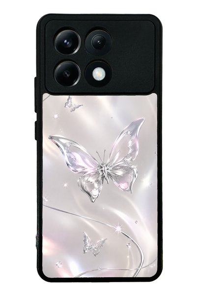 Spoyi حافظة هاتف Xiaomi Poco X6 Pro بتصميم كريستال ويسبر بترفلاي لامعة