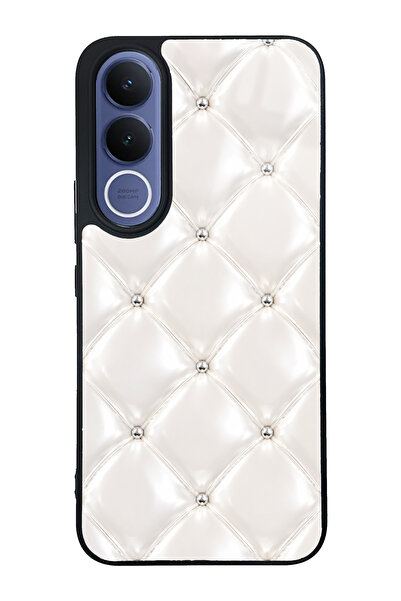Spoyi Vivo V70 FE Ivory Diamond Cushion Tasarımlı Glossy Telefon Kılıfı