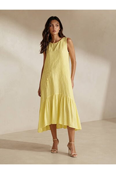 Punta Otantik Yg11211 Italian Hem Coton Flower Embroidery Sleeveless Raw Line...