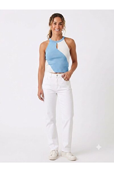 onno style women Strapless Sleeveless Halter Neck Tricot Women's Blouse