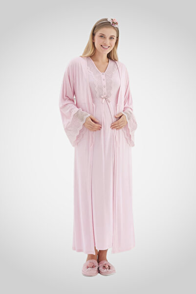 ERDENİZ TEKSTİL طقم ملابس نوم للحوامل مكون من قطعتين بفتحة رقبة على شكل حرف V...