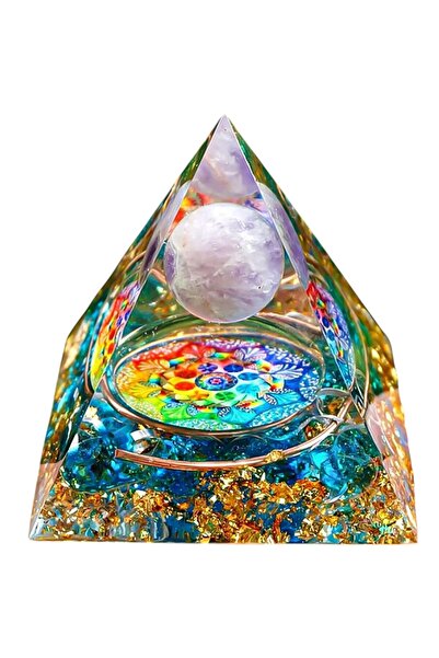 OEM Piramida energetica Orgon, sfera din cristal de ametist , 5cm