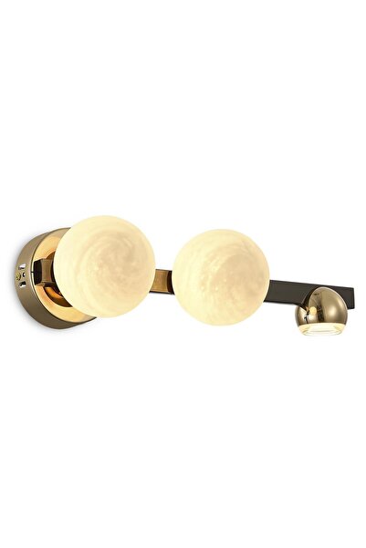 Avonni AP-7017-8116-3 Gold Kaplama Aplik LED Metal Cam H: 10 cm, WxD: 35x12 cm