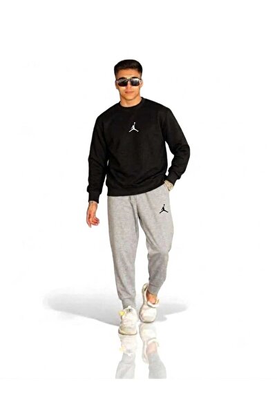 YK WEAR طقم بدلة رياضية سوداء فاخرة للجنسين من نيو سيزون