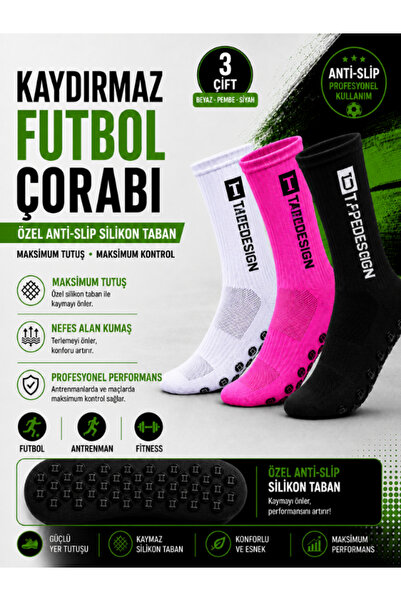 Shuttle Park 3 Pairs Unisex Special Series White Black Pink Anti Slip Non Sli...