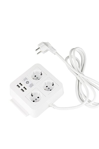 OneBuy Prelungitor cu 3 prize 16A/250V și încărcător USB cu 4 porturi USB, în...