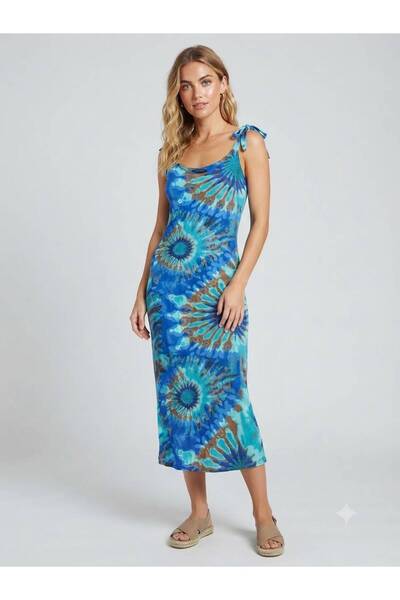 520CK Women's Shoulder Tie Summer Dress - Viscose Dress